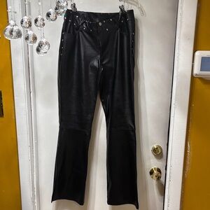 Chic Black Faux Leather Pants